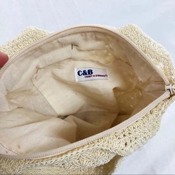 Vintage Cream Crochet Mini Bag - Picture 7 of 12